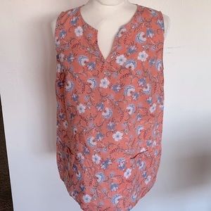 J Jill Love Linen Sleeveless Floral Top - Petite Small